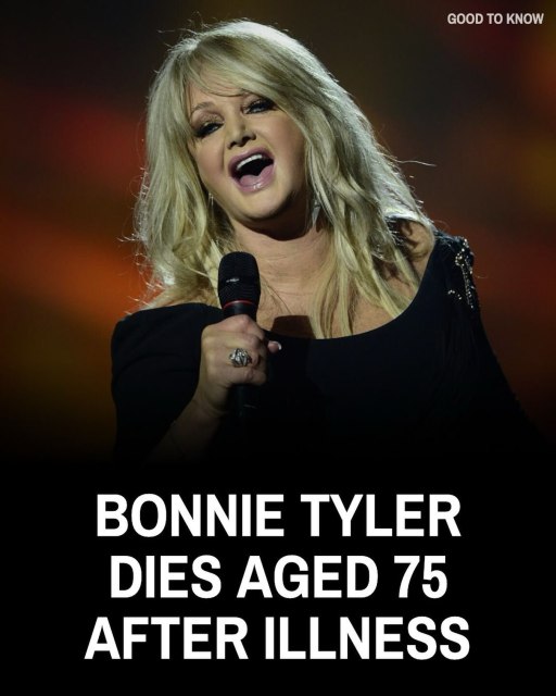 Bonnie Tyler, the legendary Welsh singer behind timeless hits including Total Eclipse of the Heart, Holding Out for a Hero, and It’s a Heartache, has died aged 75.
Her family announced that she passed away unexpectedly on Wednesday night in a hospital in Portugal “as a result of the illness that she was being treated for.”
Tyler’s powerful, distinctive voice made her one of the defining rock artists of the 1970s and 1980s, earning her worldwide acclaim and a lasting place in music history.
She is survived by her husband, Robert Sullivan. Our thoughts are with her family, friends, and fans around the world.
🕊️ Rest in peace, Bonnie Tyler (1951–2026).
