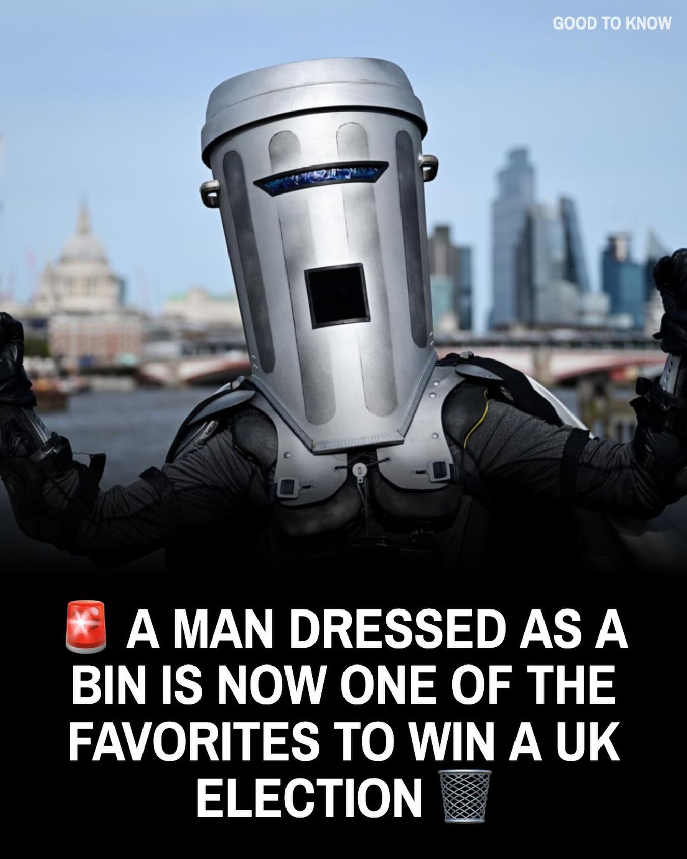 Count Binface—a satirical candidate famous for wearing a giant bin on his head—is now the second favorite to win the Clacton by-election, with bookmakers giving him 9/2 odds (around an 18% implied chance) after Britain’s major political parties refused to field candidates.
The election was triggered after Nigel Farage resigned his seat only to immediately stand for it again, a move critics have called a political stunt. With Labour, the Conservatives, the Liberal Democrats and the Greens all boycotting the race, Binface has unexpectedly become the main alternative—and what started as a joke is now being taken surprisingly seriously. 🇬🇧🗑️